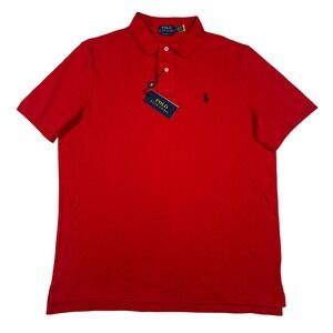Polo Ralph Lauren Polo Shirt Mens Large Red Classic Fit Short Sleeve Pony Logo